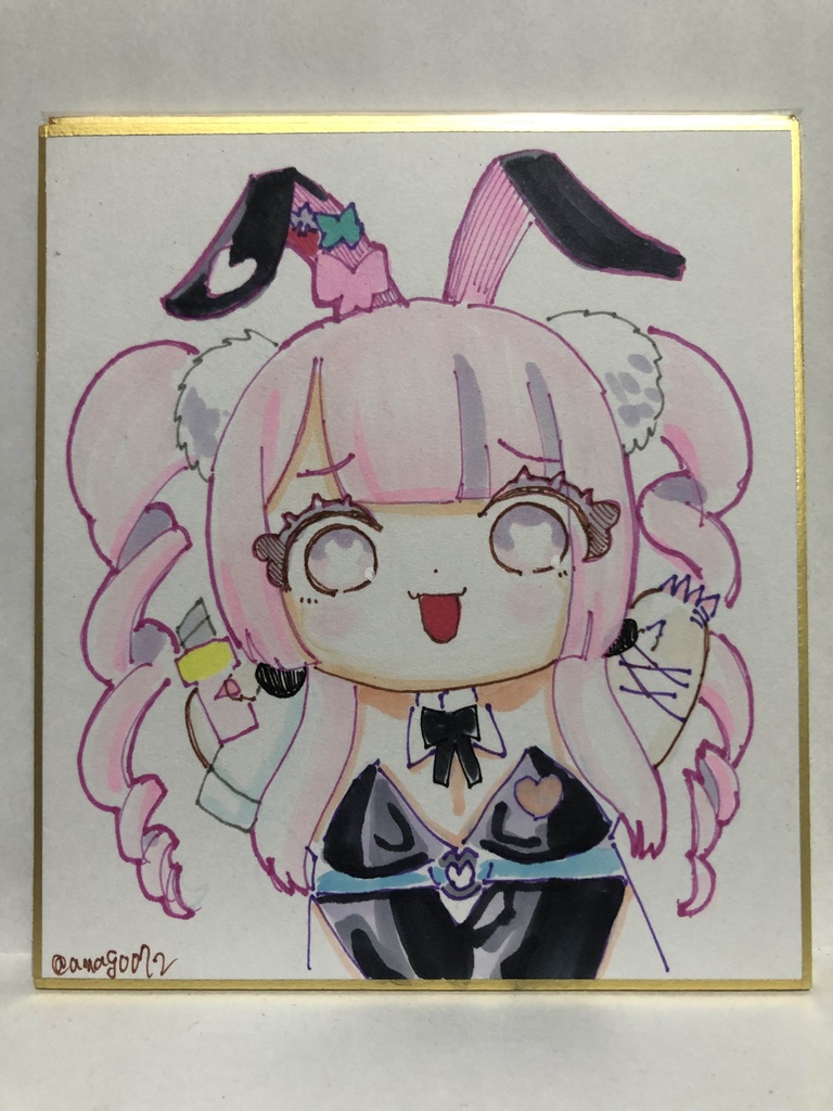 直筆ミニ色紙　バニーチアモ