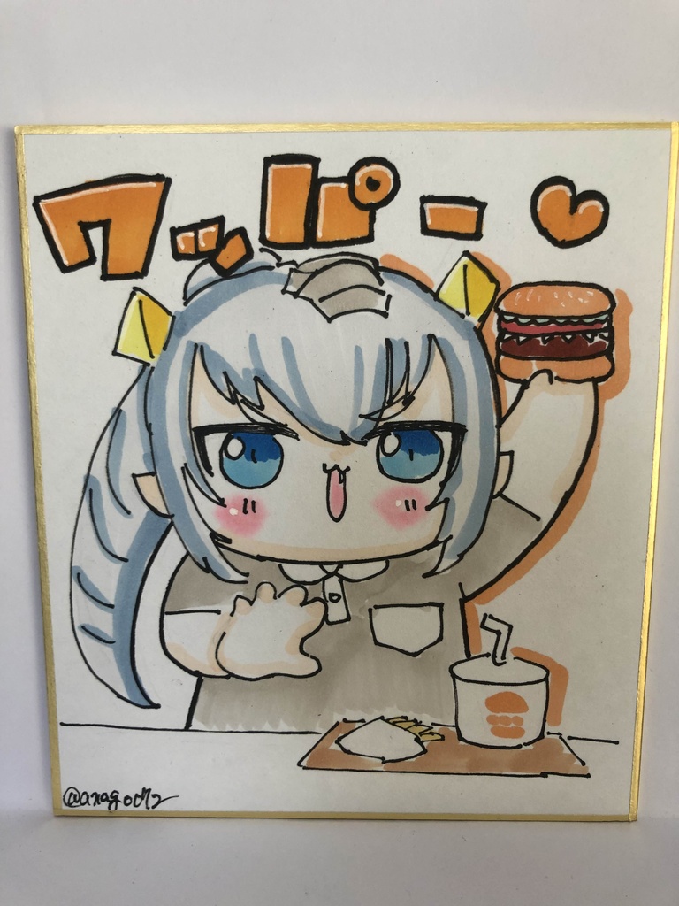 直筆ミニ色紙　暗黒ワッパー