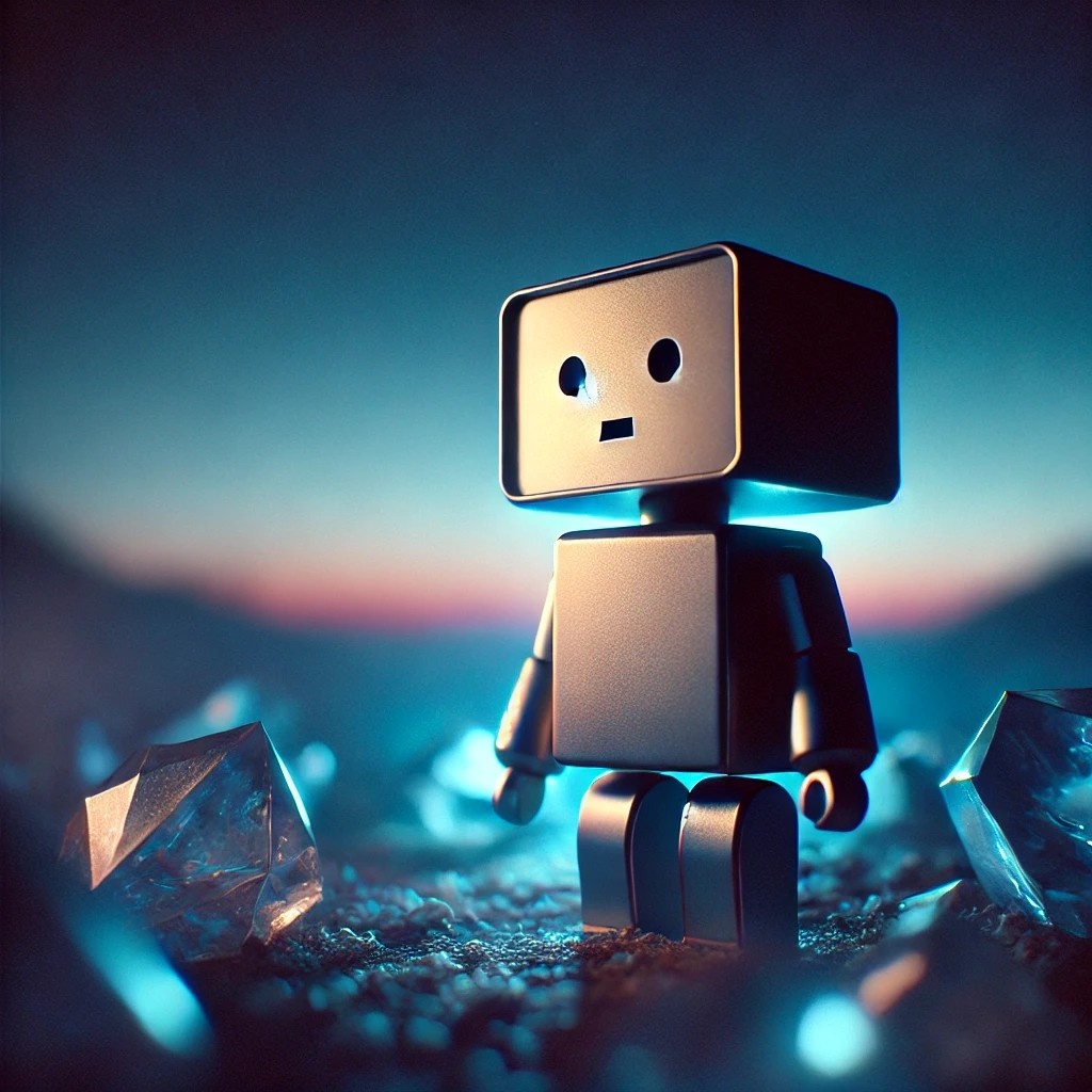 夕暮れ時のロボット
