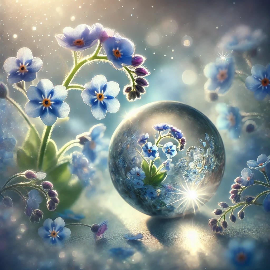 勿忘草と水晶