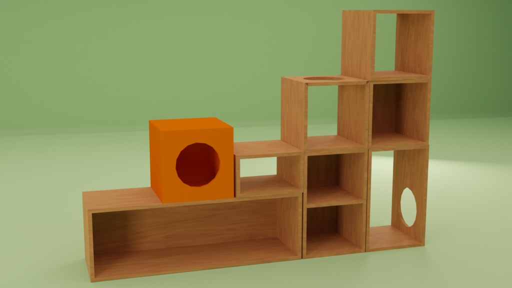 キャットタワー本棚【ローポリ3Dモデル】