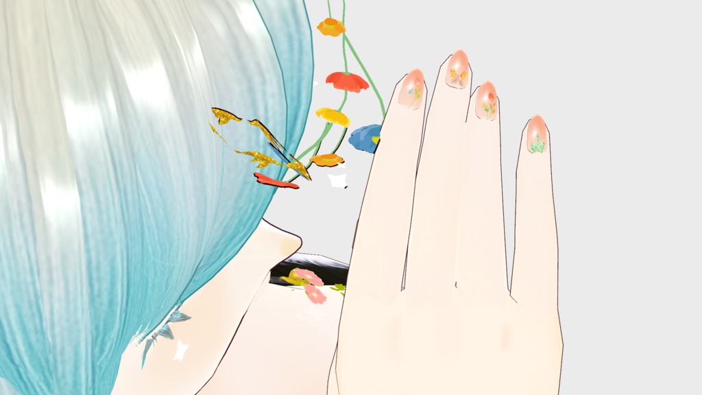 ピンクのキラキラネイル