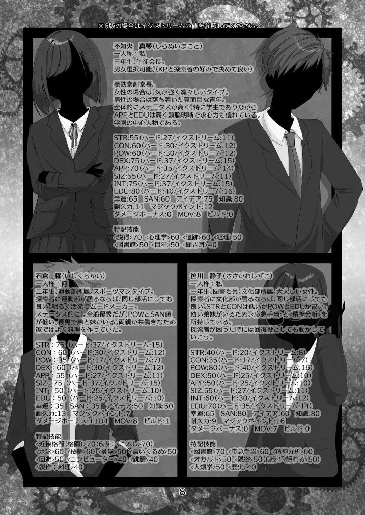 【書籍版】CoC昭和学園キャンペーンシナリオ「虚神学園」