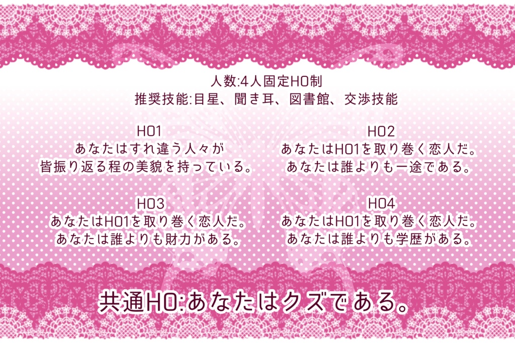 【CoCシナリオ】スキャンダル♡プリンセス