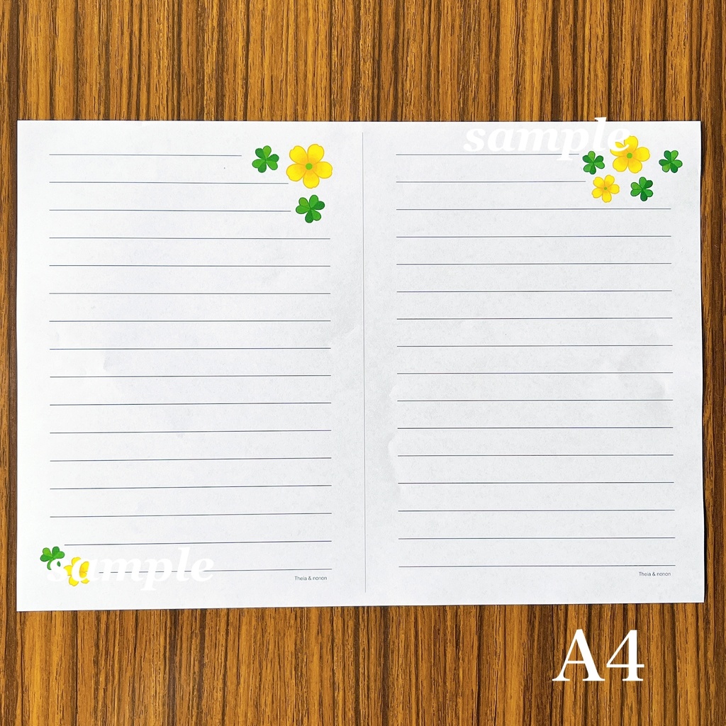 ひとこと便せん A5-2柄 A6-4柄 カタバミ