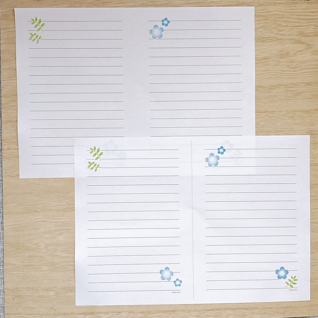 ひとこと便せん A5-2柄 A6-4柄 ネモフィラ
