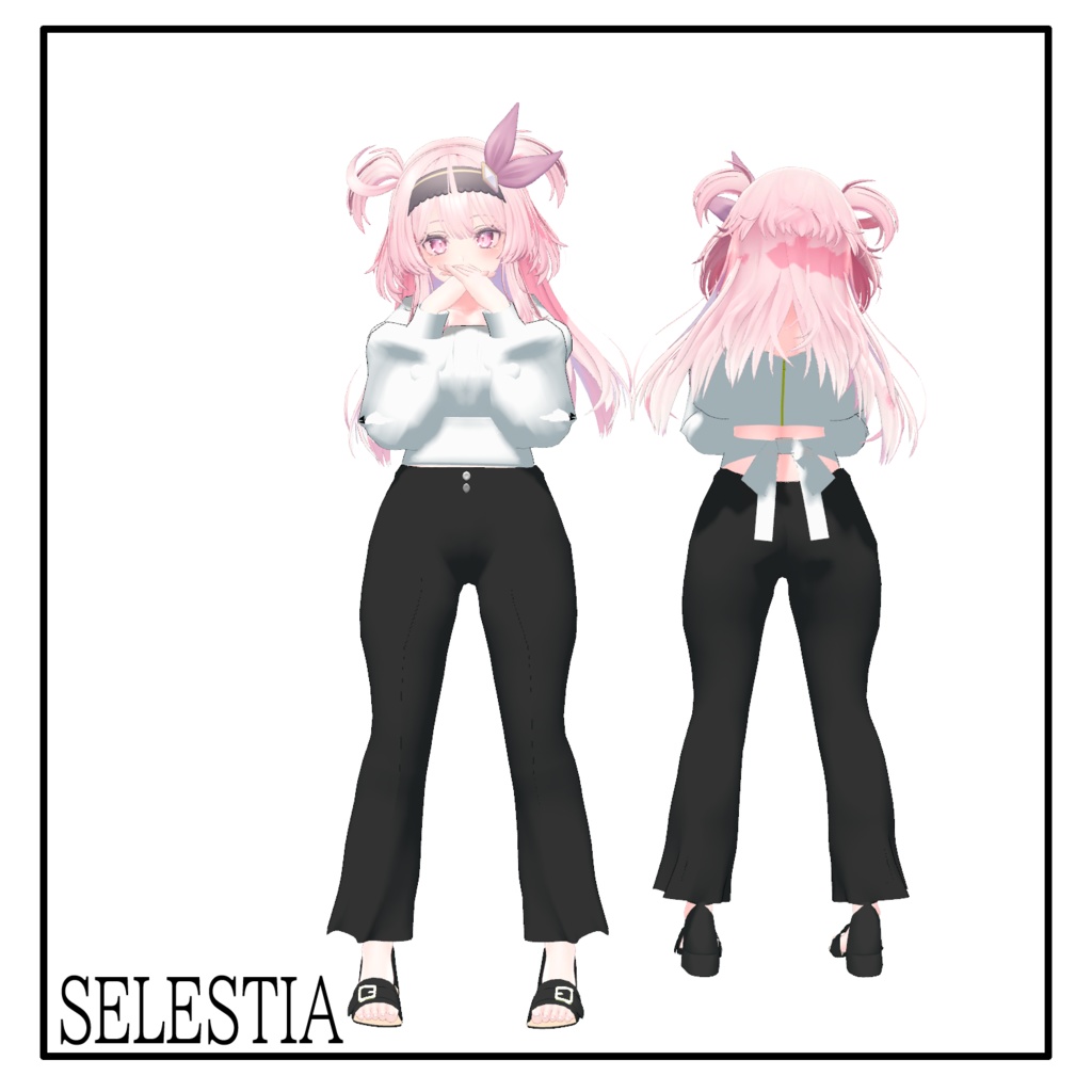 4アバター対応「パフスリーブクロップブラウス」【桔梗/Grus/リンフェイ/セレスティア対応】