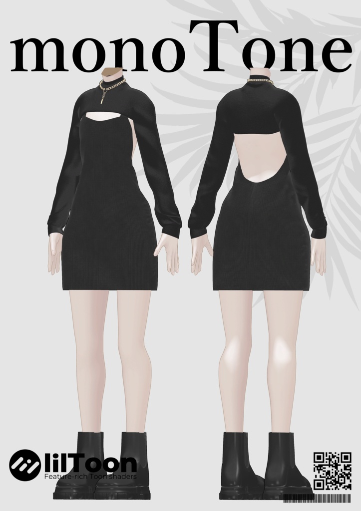 6アバター対応+首すげ替え用素体つき「KnitCropDress(ニットクロップドレス)」【美芳さん/Lapwing/ラシューシャ/マヌカ/森羅/ギズモ/kir/ビナア対応】