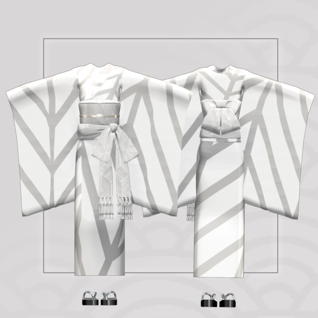 6アバター対応「浴衣 白鷺」【ヘルべチカ/マヌカ/森羅/桔梗/Sio/NORANEKOSEVEN対応】