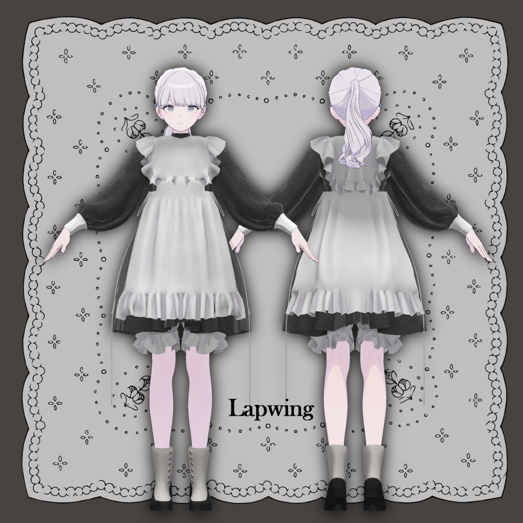 5周年記念半額セール中(10/14まで) 3アバター対応「おばけエプロンドレス V2」【Lapwing/マリシア/しなの】MA対応