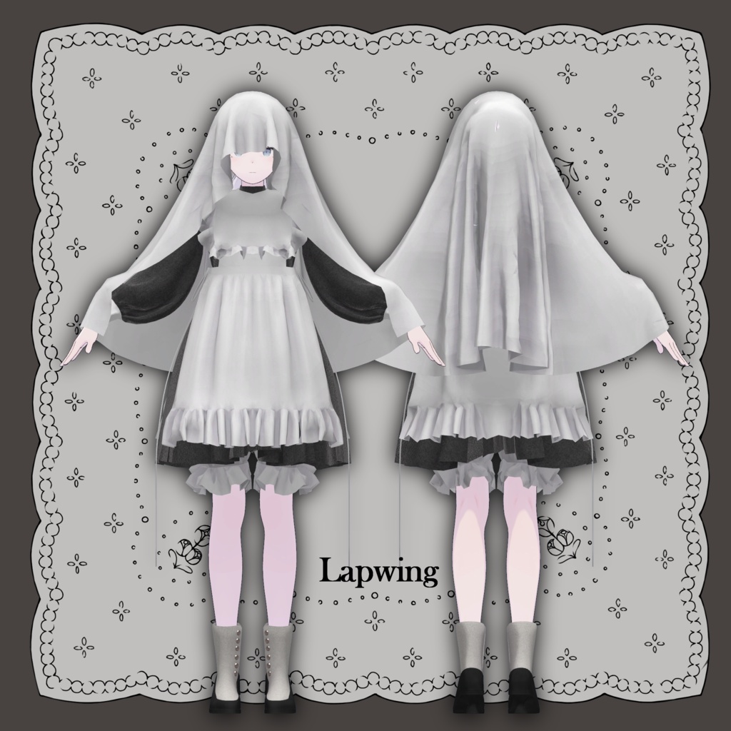 5周年記念半額セール中(10/14まで) 3アバター対応「おばけエプロンドレス V2」【Lapwing/マリシア/しなの】MA対応