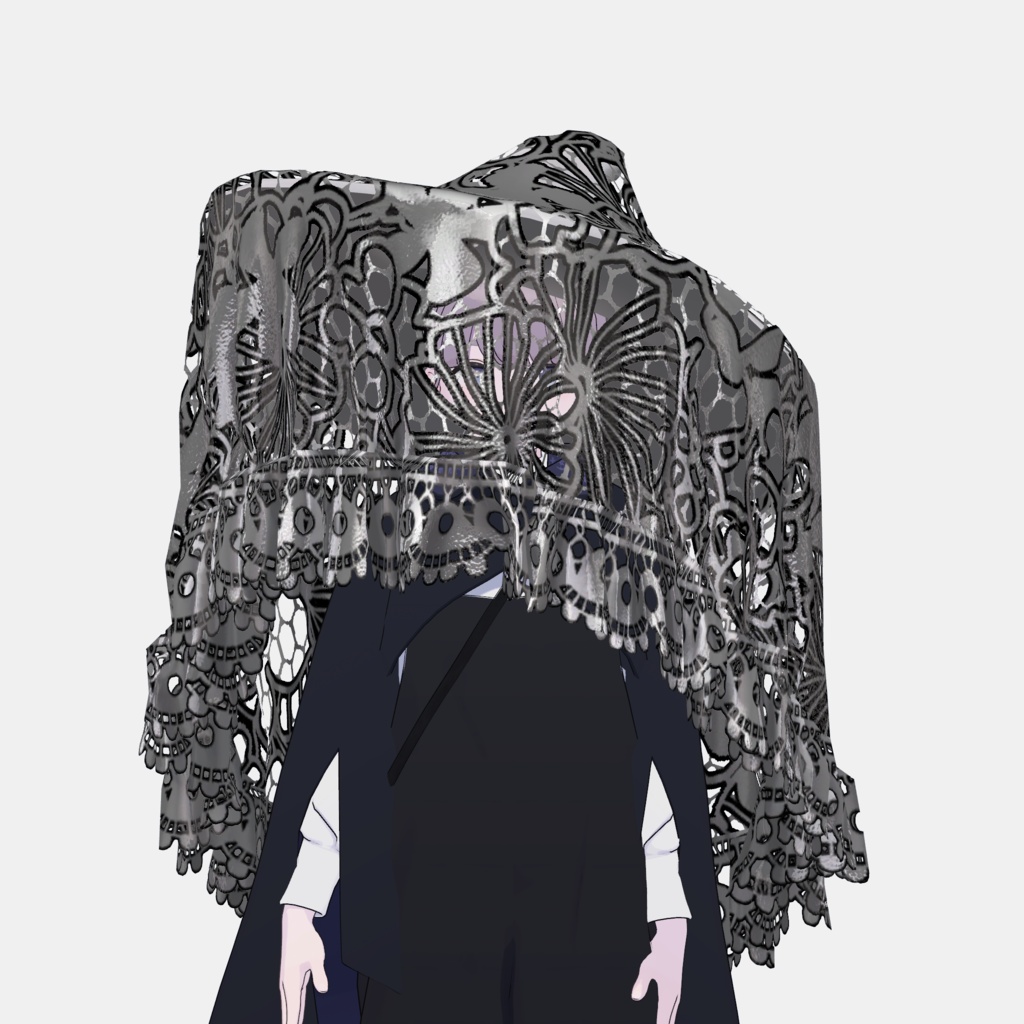 ヴェールつき魔女帽