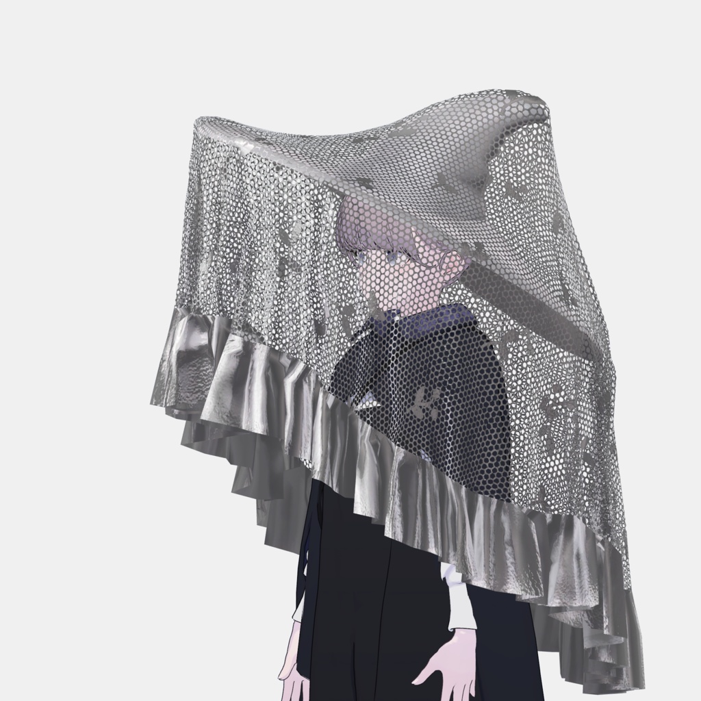ヴェールつき魔女帽