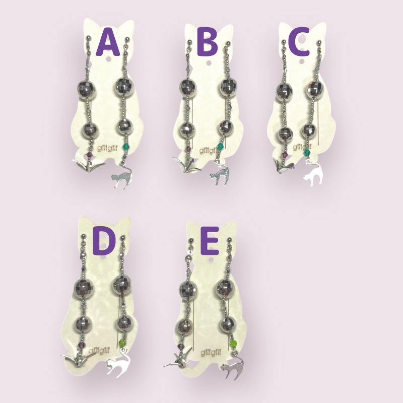 鶴と猫のよあそびピアス