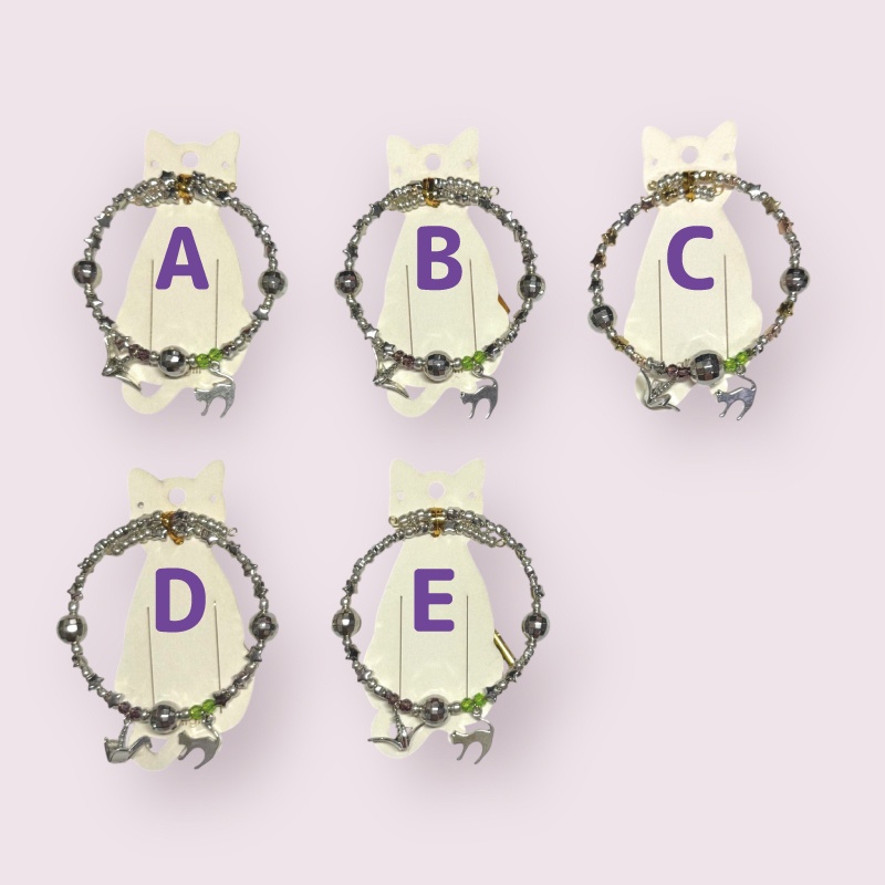 鶴と猫のよあそびブレスレット