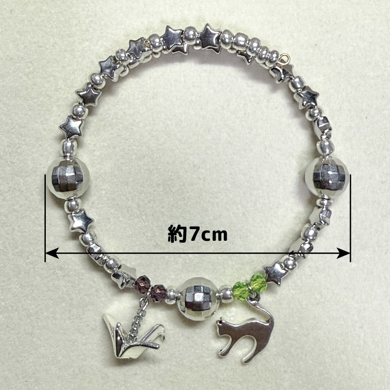 鶴と猫のよあそびブレスレット