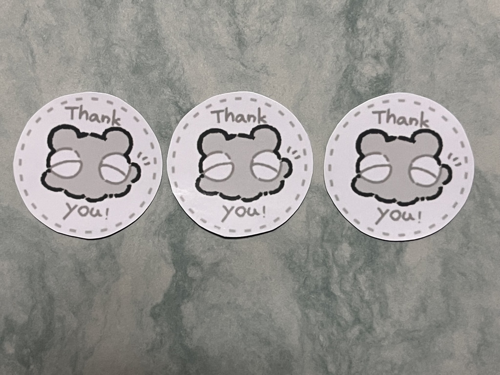 サンキューステッカー3枚セット(めぇんver.)