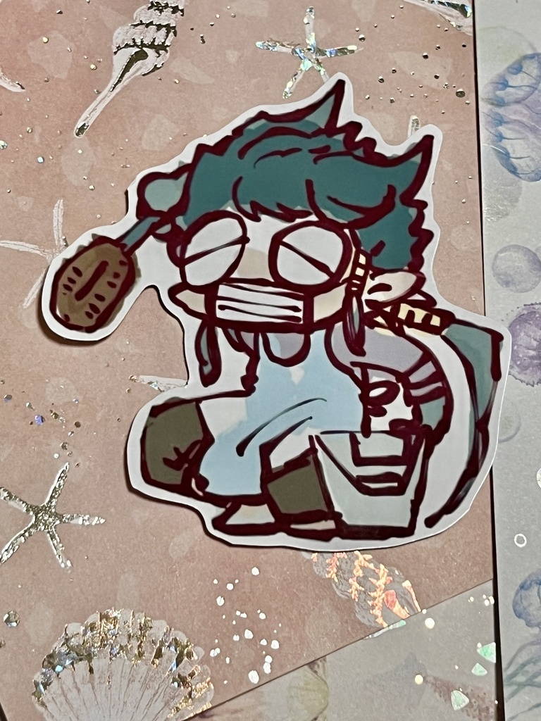 ygo二次創作ステッカー/掃除する藍神くん