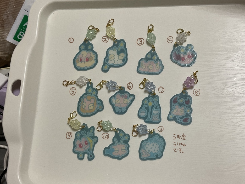 12星座めんだこストラップ(半透明フロストVer.)