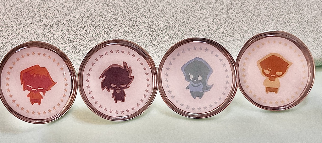 ygoGX二次創作/メインキャラクター4つピンズセット