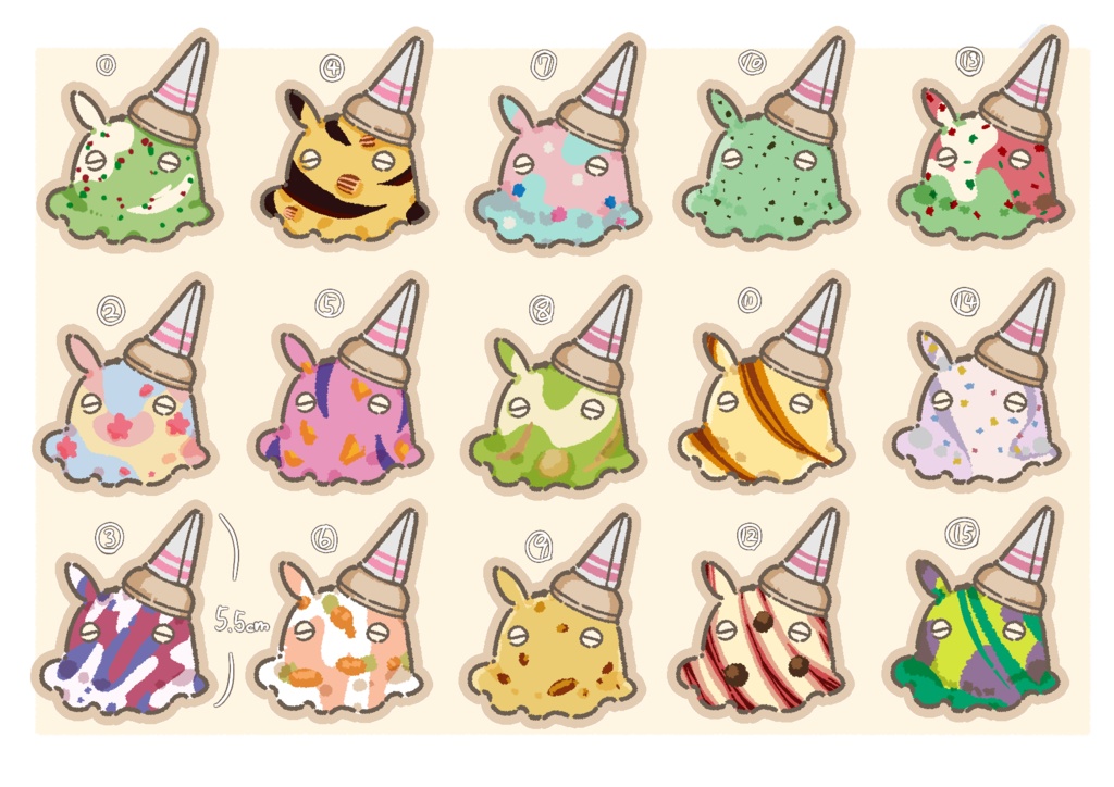 アイスメンダコちゃんステッカーver.2(大)