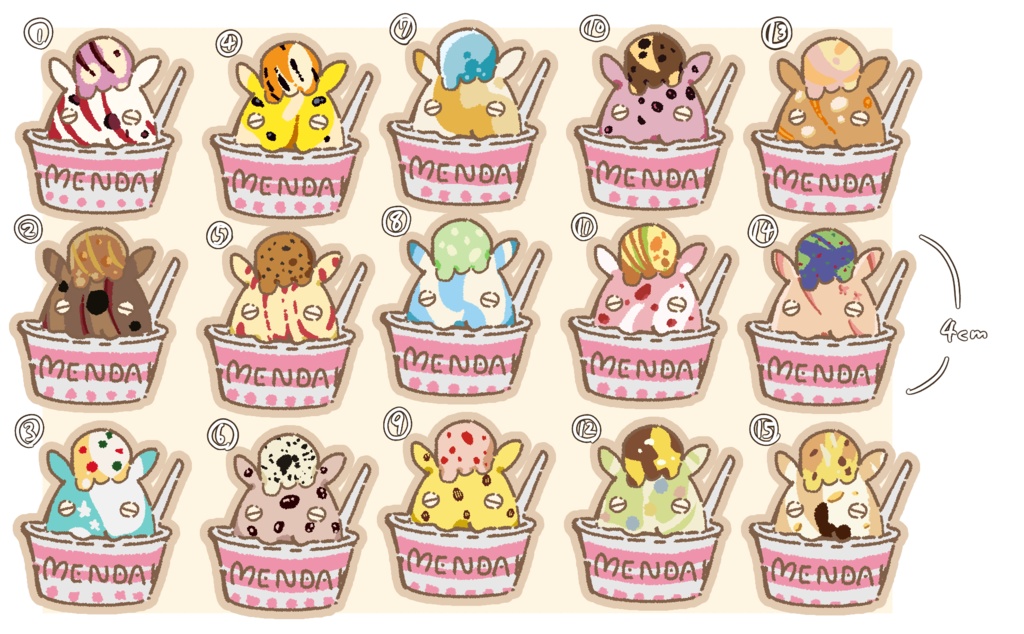 アイスメンダコちゃんステッカーVer.4(大)