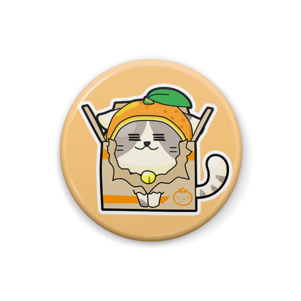 かぶりねこシリーズ【ねこミカン】缶バッジ