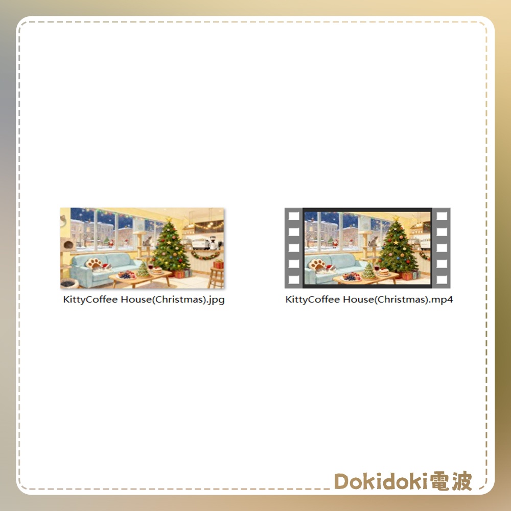 【動く背景・配信素材】猫の珈琲屋クリスマス_Kitty Coffee House Christmas