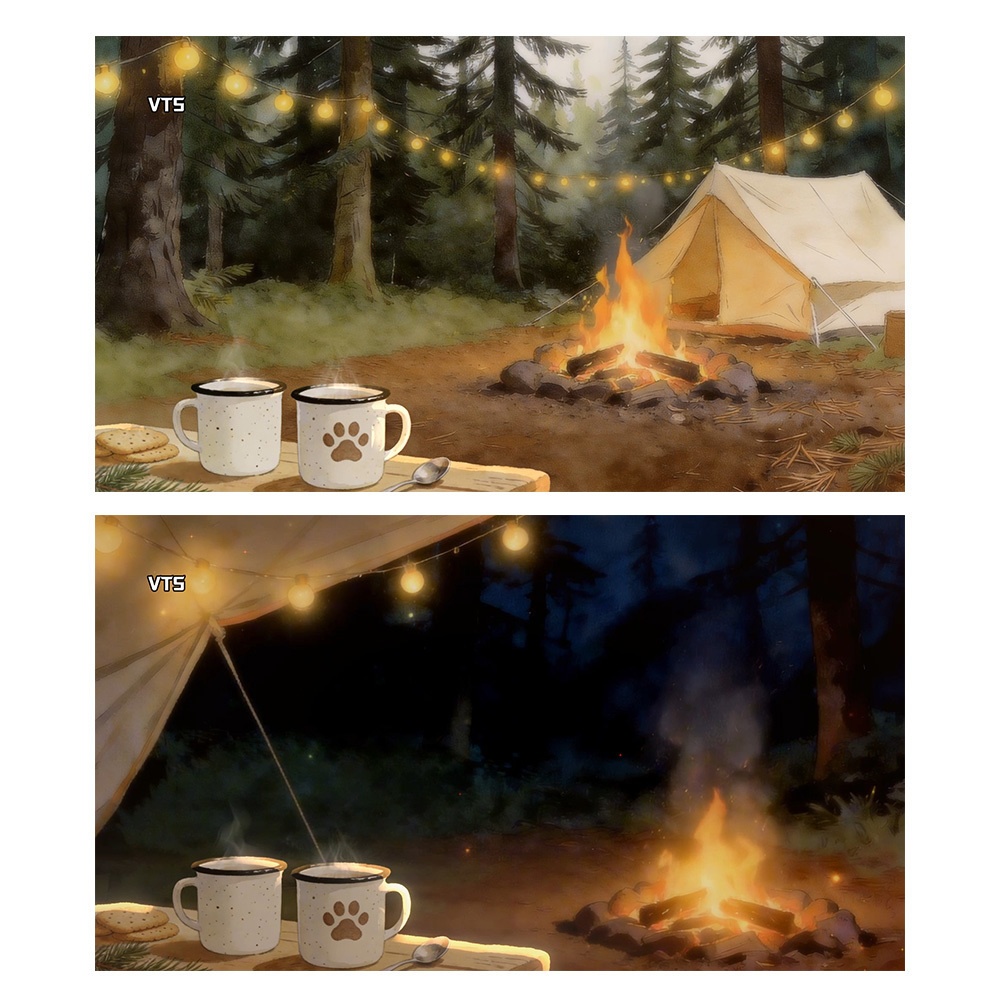 【動く背景・配信素材】一緒にキャンプへ行こう_Let's Go Camping|松葉茶の昼・松葉茶の夜