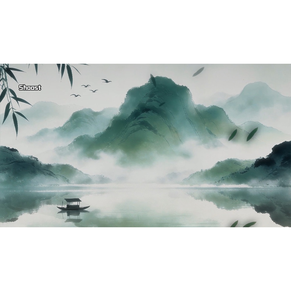 【動く背景・配信素材】雨煙に舟行く_端午の節句