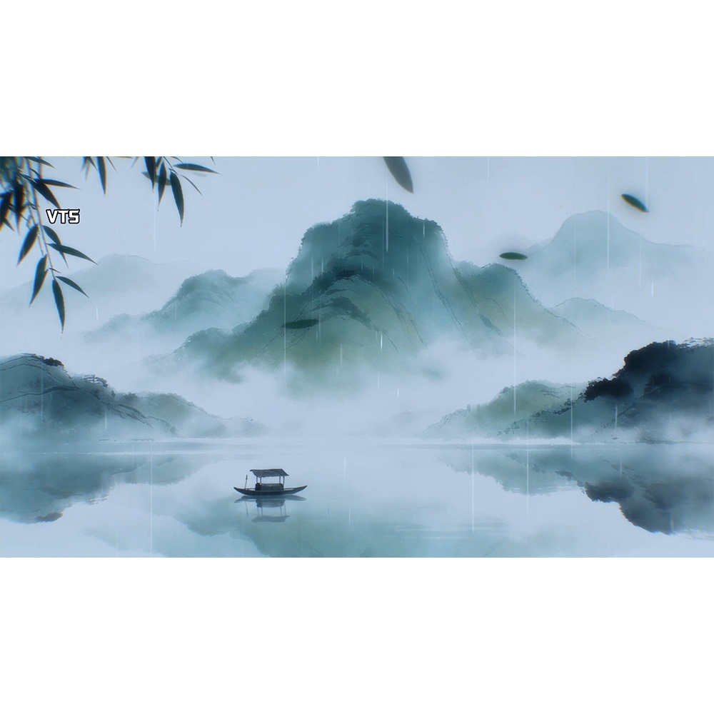 【動く背景・配信素材】雨煙に舟行く_端午の節句