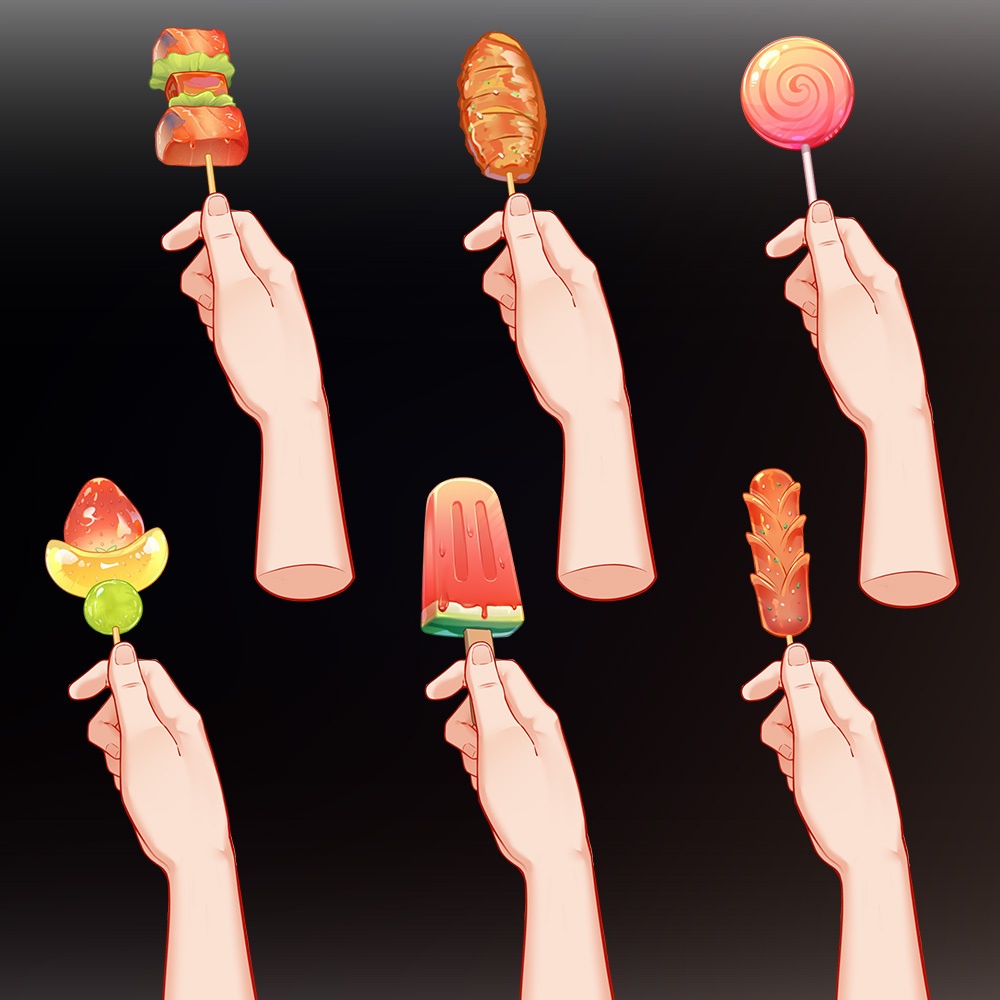 【Live2d配信素材 】ご飯をあげる_Feed Delicious Foods