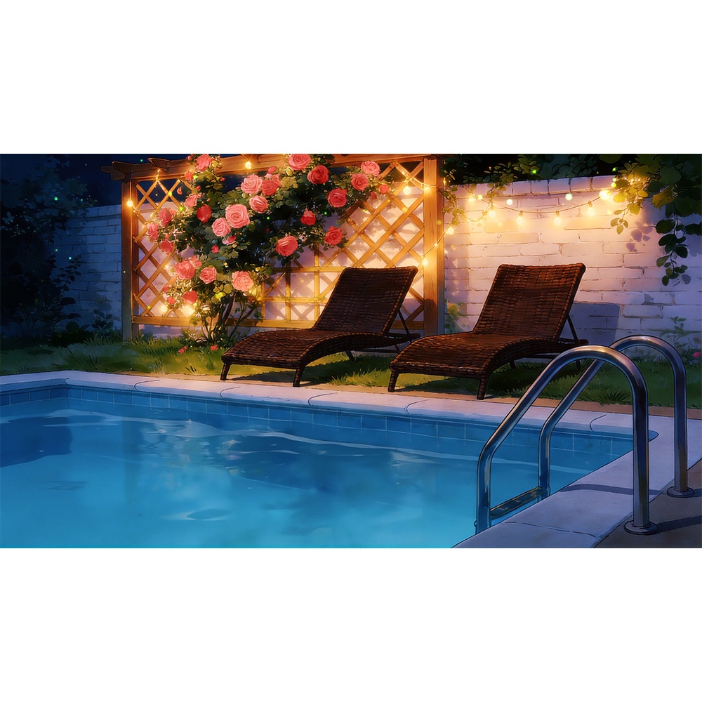 【動く背景・配信素材】プール休暇_Poolside Vacation
