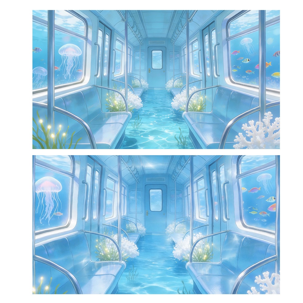 【動く背景・配信素材】花の列車&海底列車_Flower Train & Undersea Train