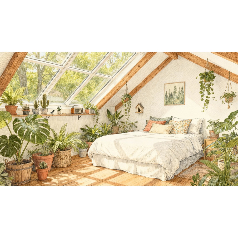 【動く背景・配信素材】屋根裏の思い_Thoughts in the Attic