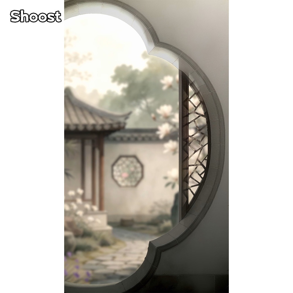 【縦型・配信素材・Shoost】中華風 - 水墨蘭香_Chinese style - Ink Orchid Scent
