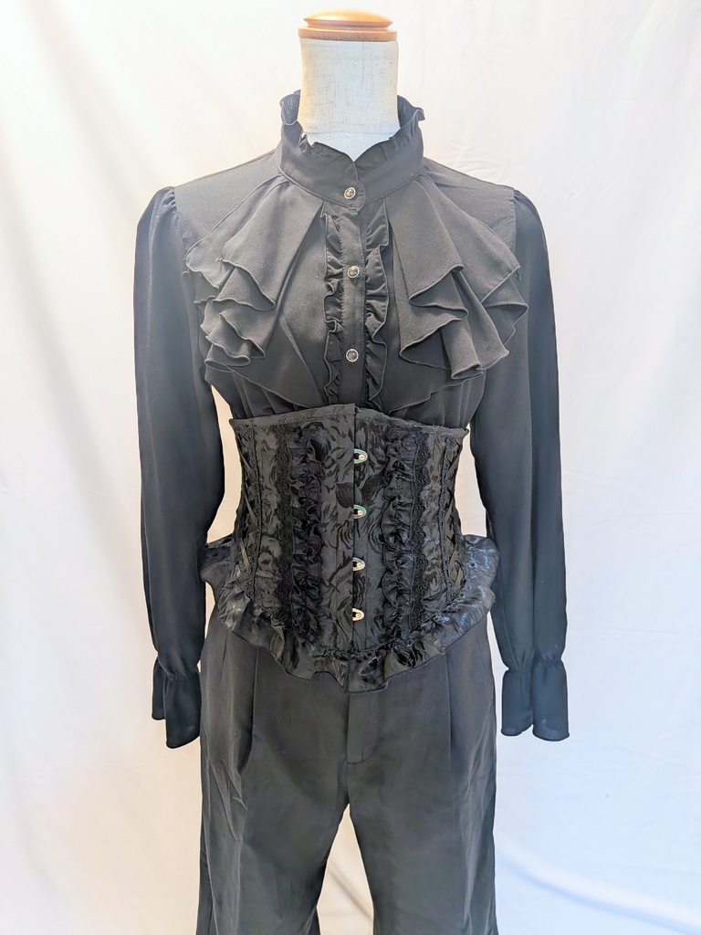 黒ロングフリルコルセット