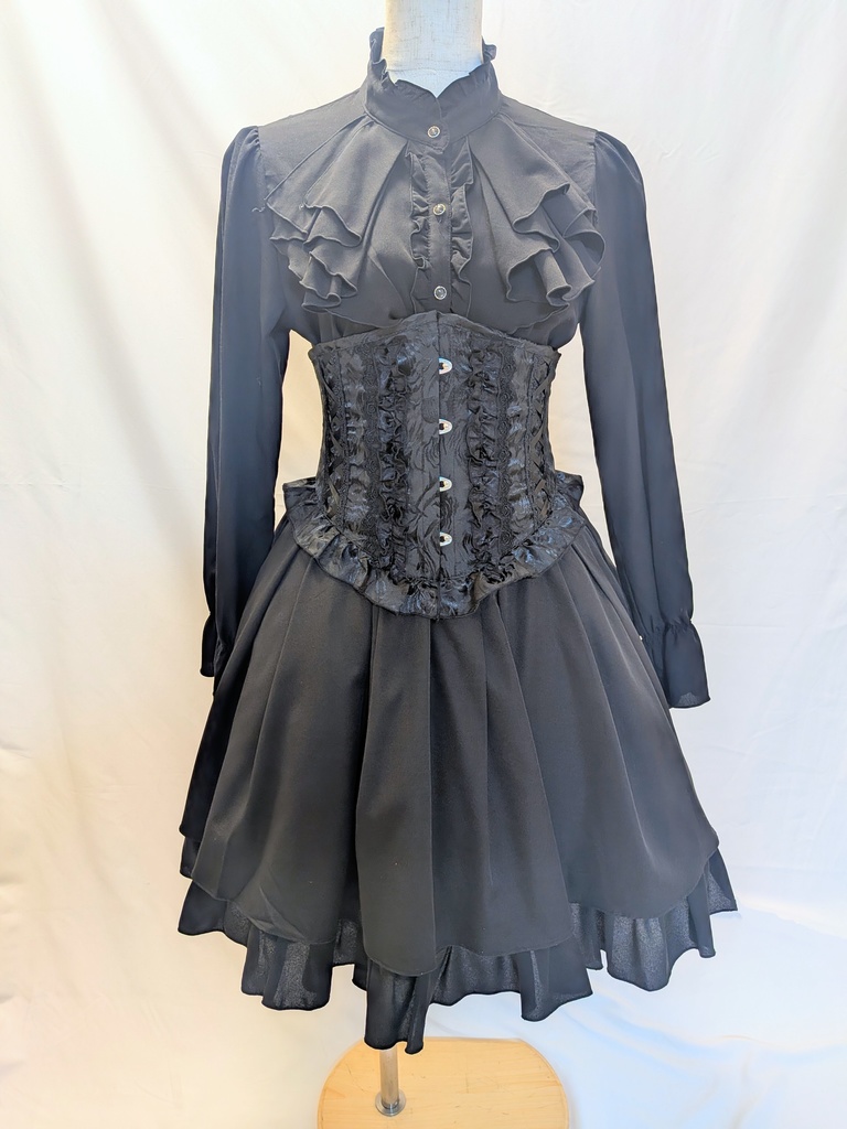 黒ロングフリルコルセット