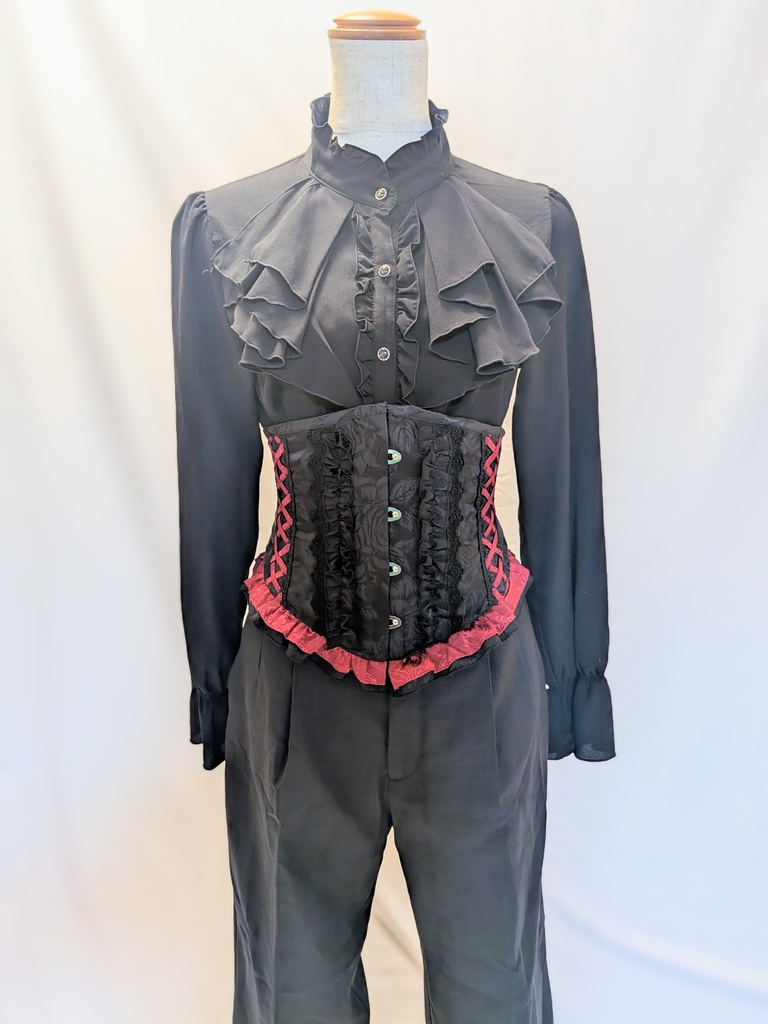 赤黒ロングフリルコルセット