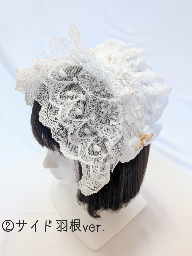 ボンネット風ヘッドドレス白