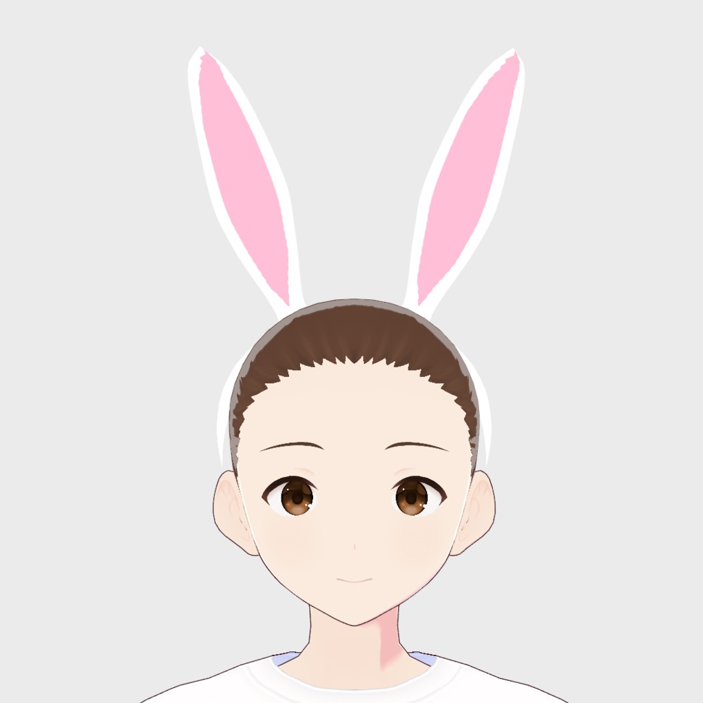 簡易ウサ耳カチューシャ【VRoid用アクセサリ・アホ毛】