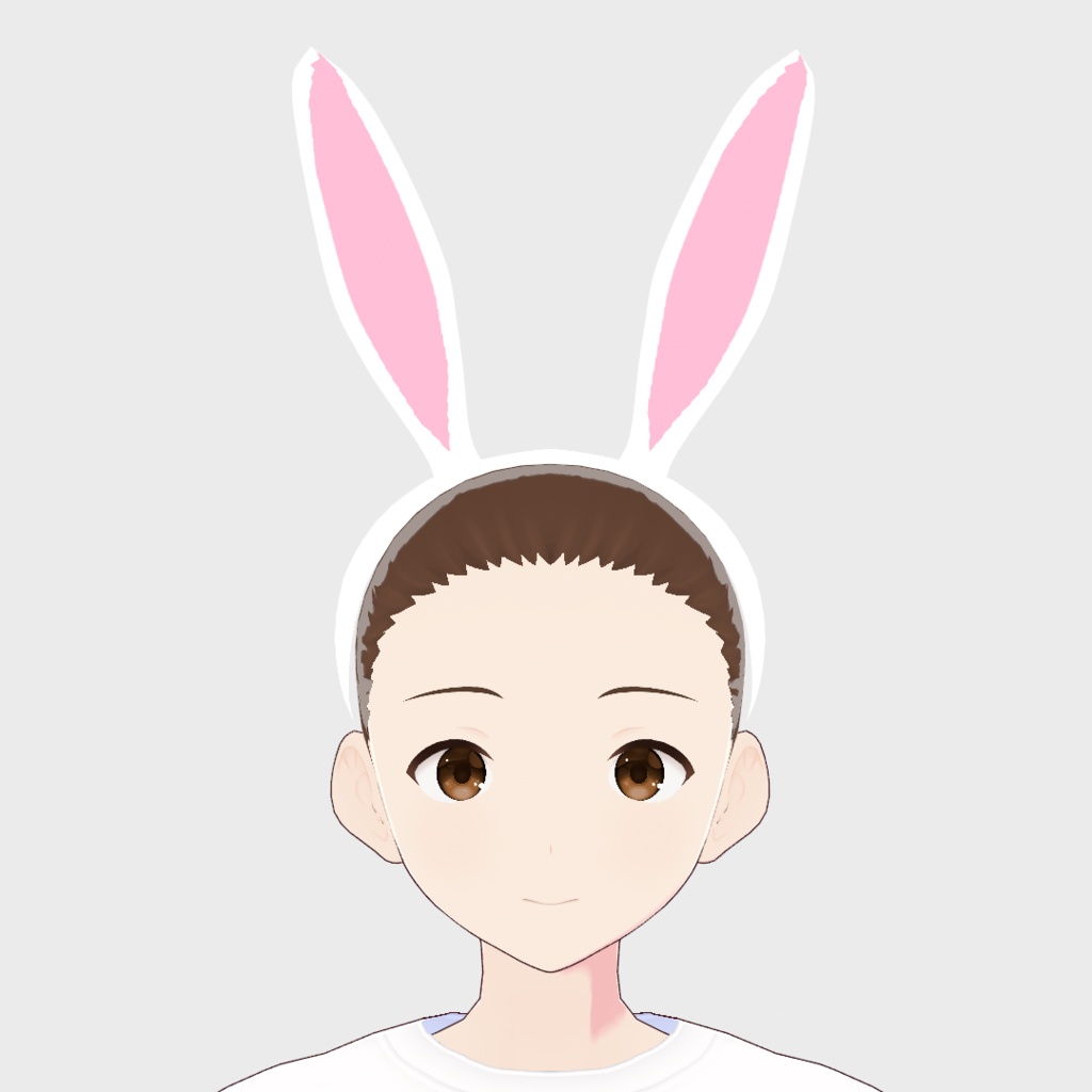 簡易ウサ耳カチューシャ【VRoid用アクセサリ・アホ毛】