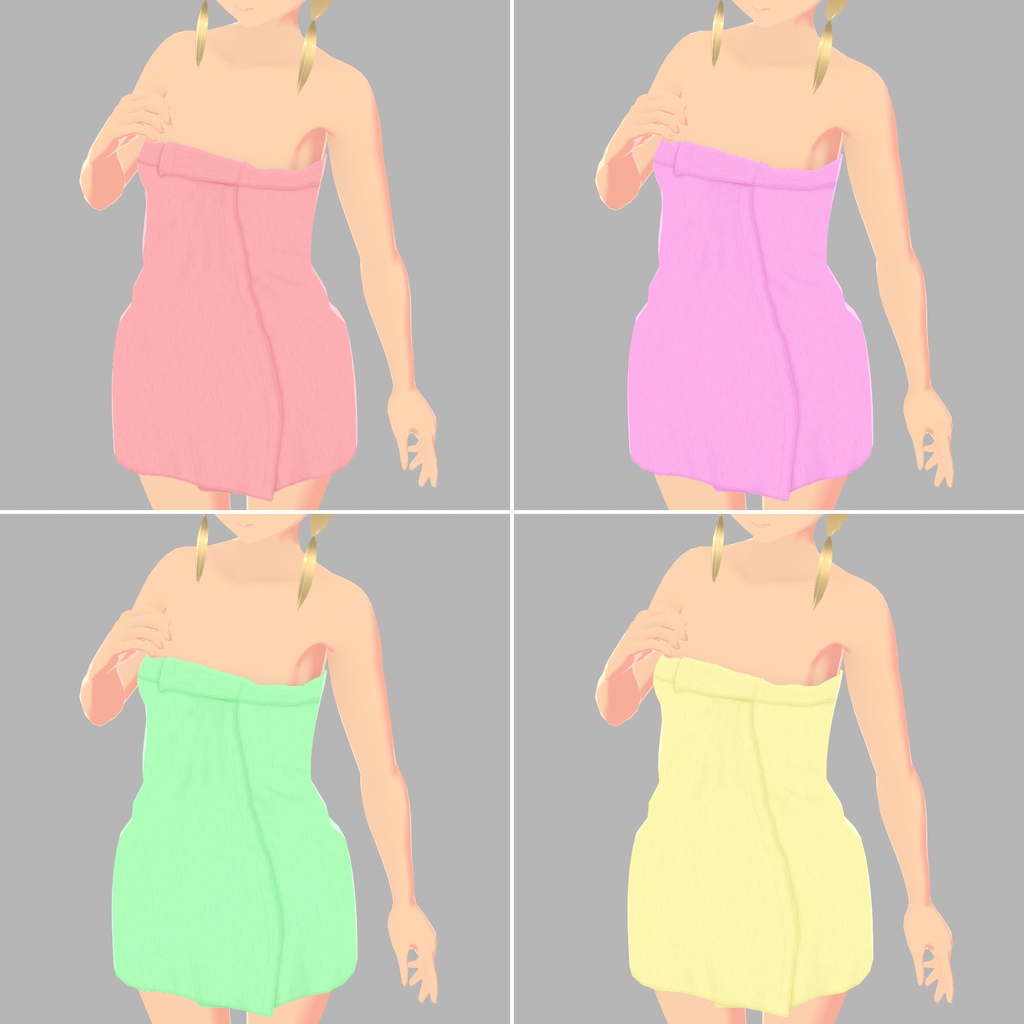 【Old ver.】巻き付けバスタオル【VRoid用衣装】