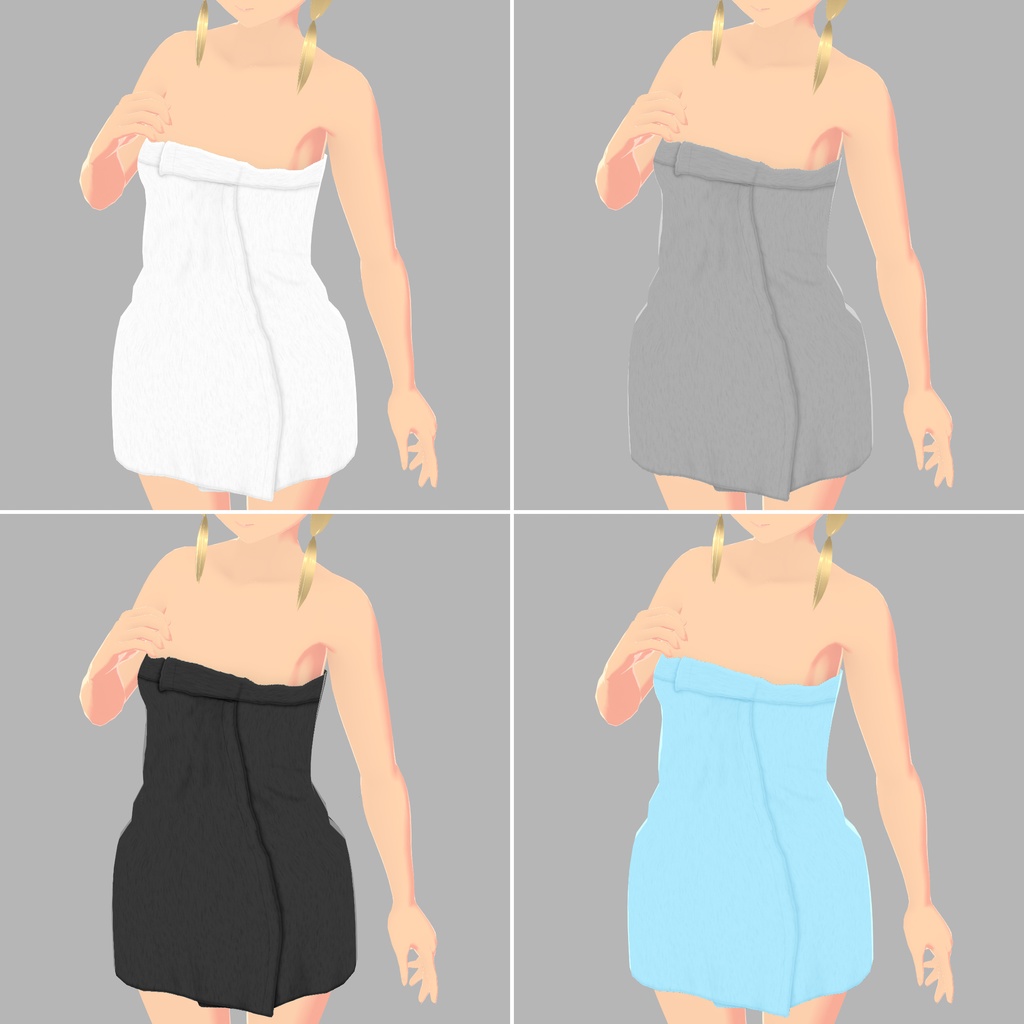 【Old ver.】巻き付けバスタオル【VRoid用衣装】