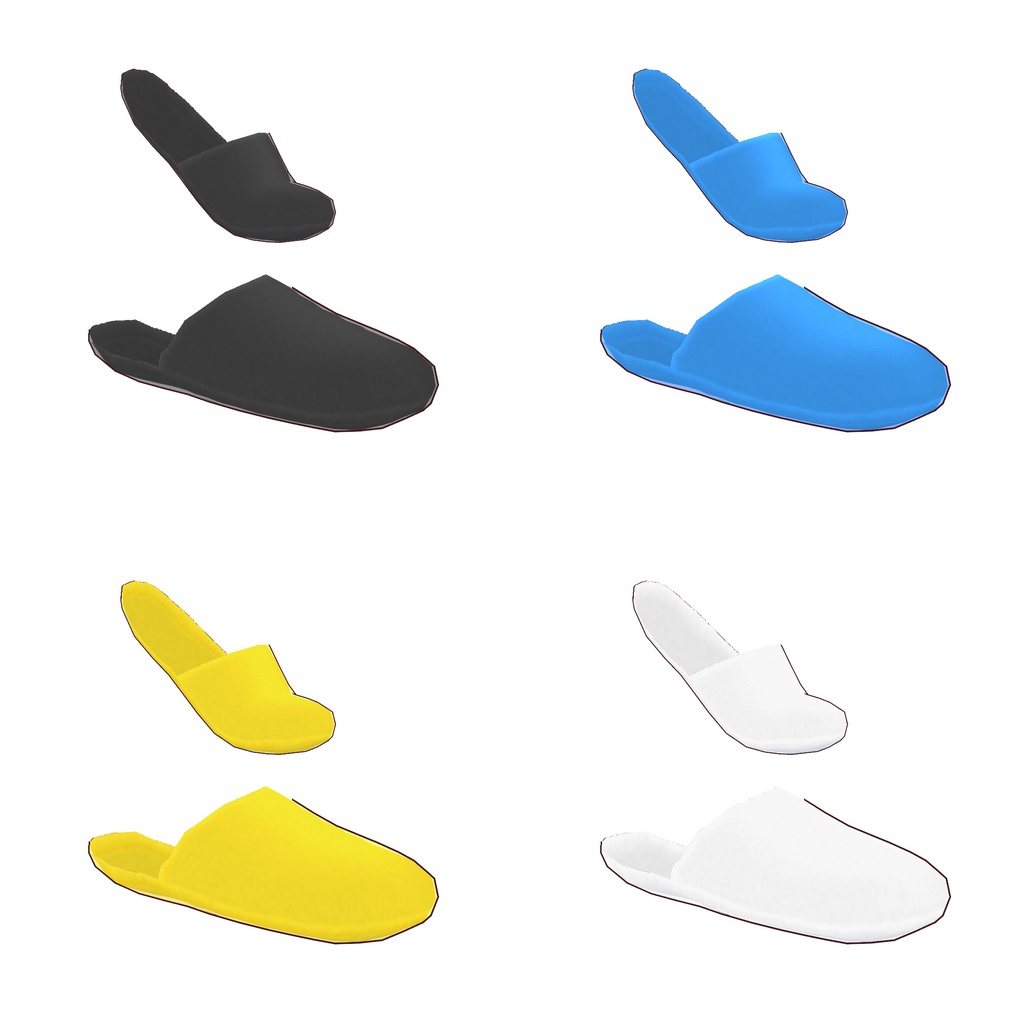 来客用・御手洗・カラー無地スリッパ【VRoid用衣装】