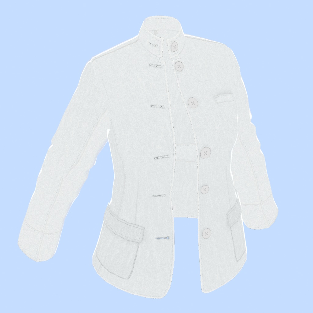 立襟ジャケット黒・白【VRoid用衣装】