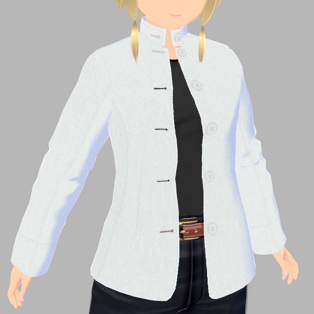 立襟ジャケット黒・白【VRoid用衣装】