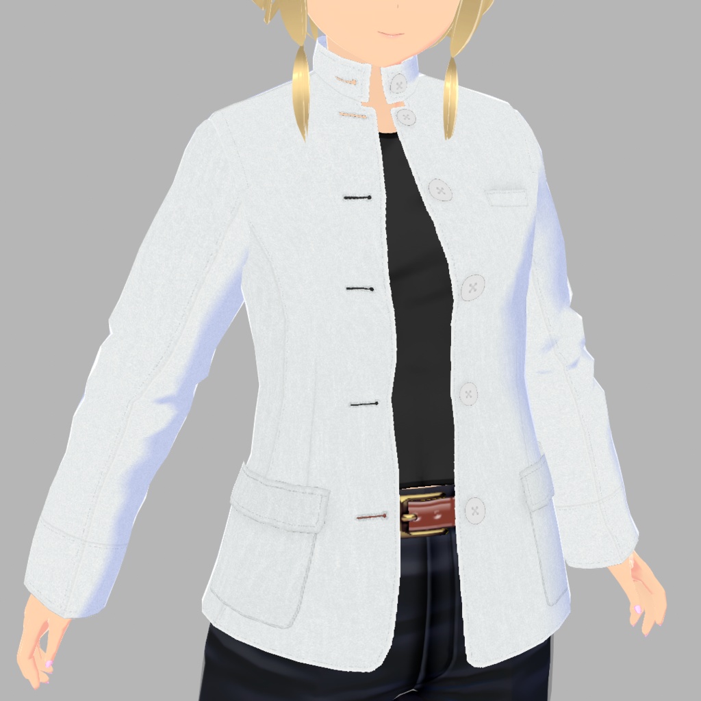 立襟ジャケット黒・白【VRoid用衣装】