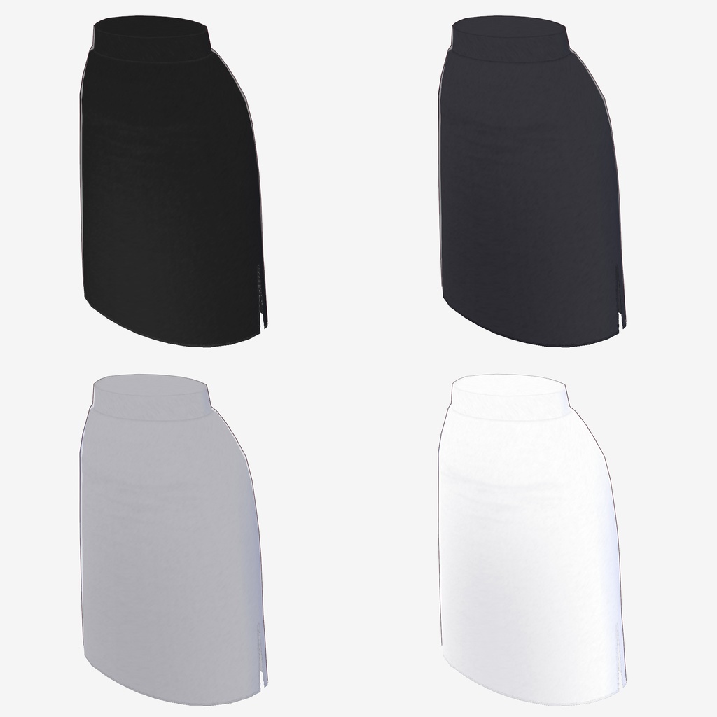 サイドスリットペンシルスカート【VRoid用衣装】