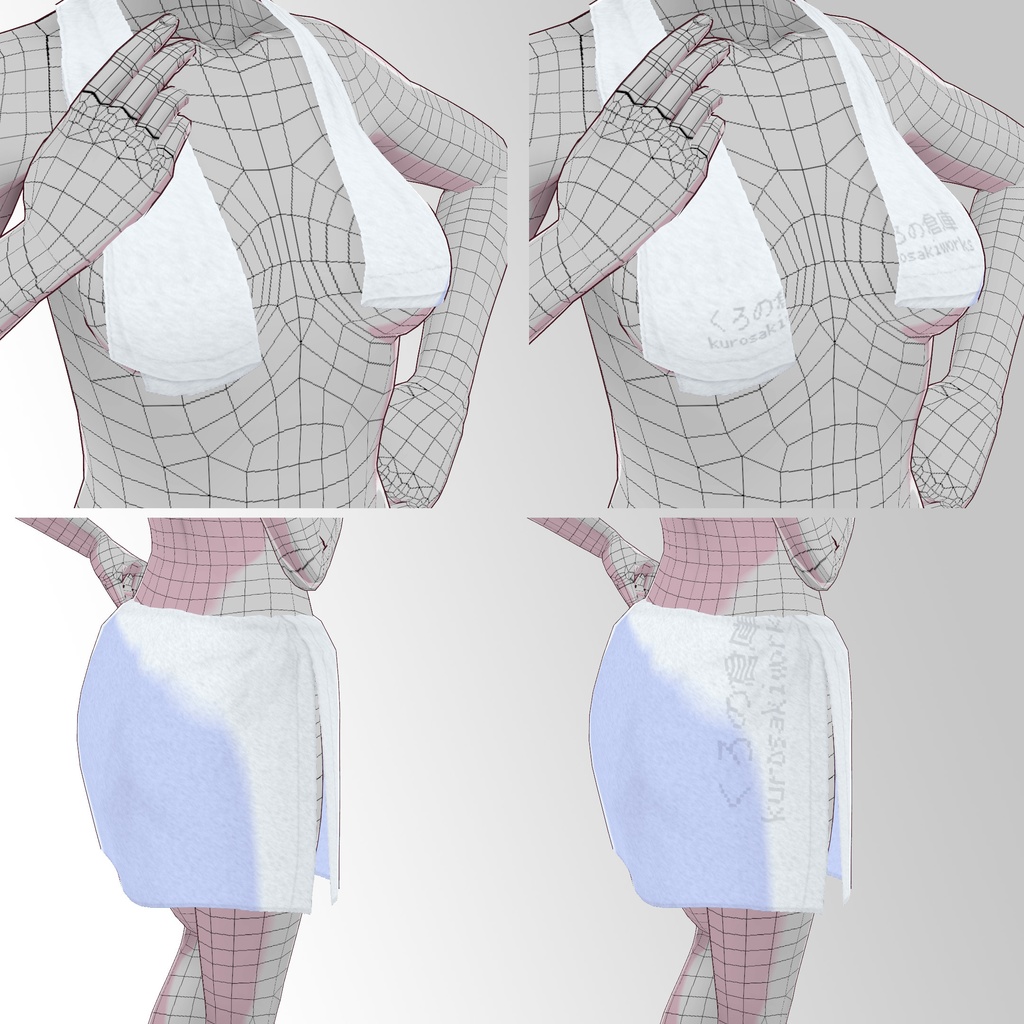 首掛けタオル&腰巻タオル【VRoid用衣装】